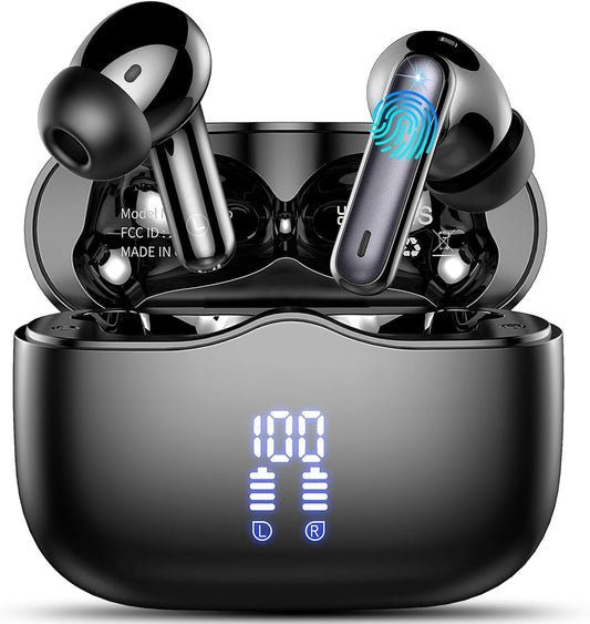Wireless Earbuds, Bluetooth Ear Buds 5.3 Mini HiFi Stereo with 4 ENC Noise Cancelling Mics Wireless Headphones, in Ear Earphones 40H IP7 Waterproof, USB C, Bluetooth Earbuds for Sports, Gym, Workout