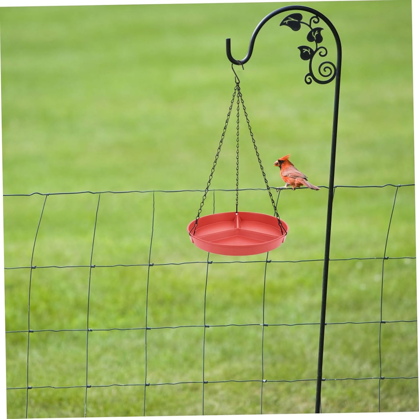 Bird Hanging Feeder with Bath Basin Multi Function Outdoor Bird Feeder Compartmentalized Design for Feeding and Watering Needs Easy to Clean and Durable