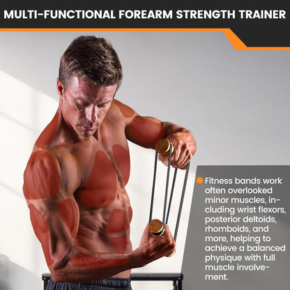 Rip Stick Upper Body Workout Equipment, Wood Exercise Rip Stick with Adjustable Resistance Band, Comfortable Anti Slip Workout Liftstick, Muscle Building Accessories for Home Gym Use