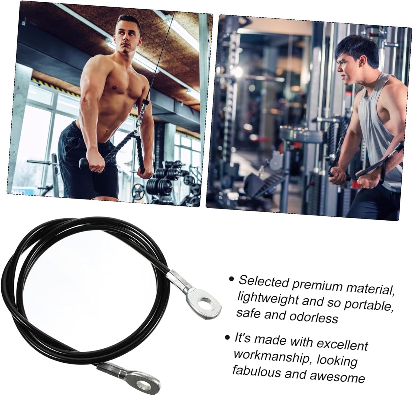CORHAD 1pc DIY Fitness Wire Rope Heavy Duty Steel Cable for Home Gym Portable Lightweight Practical Gym Cable Versatile Fitness Pulley Accessories