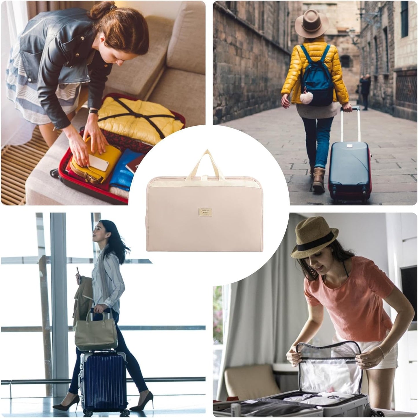Travel Bags Organizer, Suitcase Cube, Storage Case Clothes Socks Lingerie, Foldable Space-Saving Travel Pouch for Luggage Business Trips, Vacation, 74x45cm