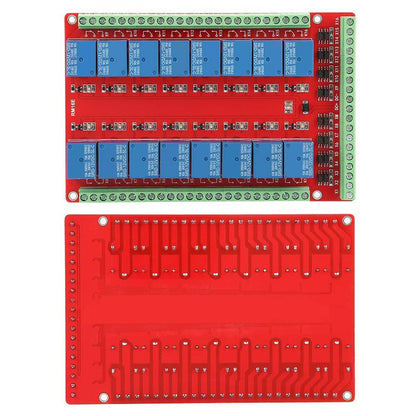 16 Channel Relay Module High/Low Level DC 5/12/24V Isolated Type for Home Automation (DC12V)