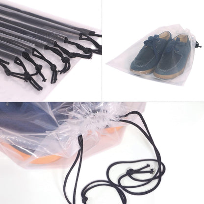 Set of 12 Transparent Shoe Bags for Travel Large Clear Shoes Storage Organizers Pouch with Rope for Men and Women, Clear 12PVC