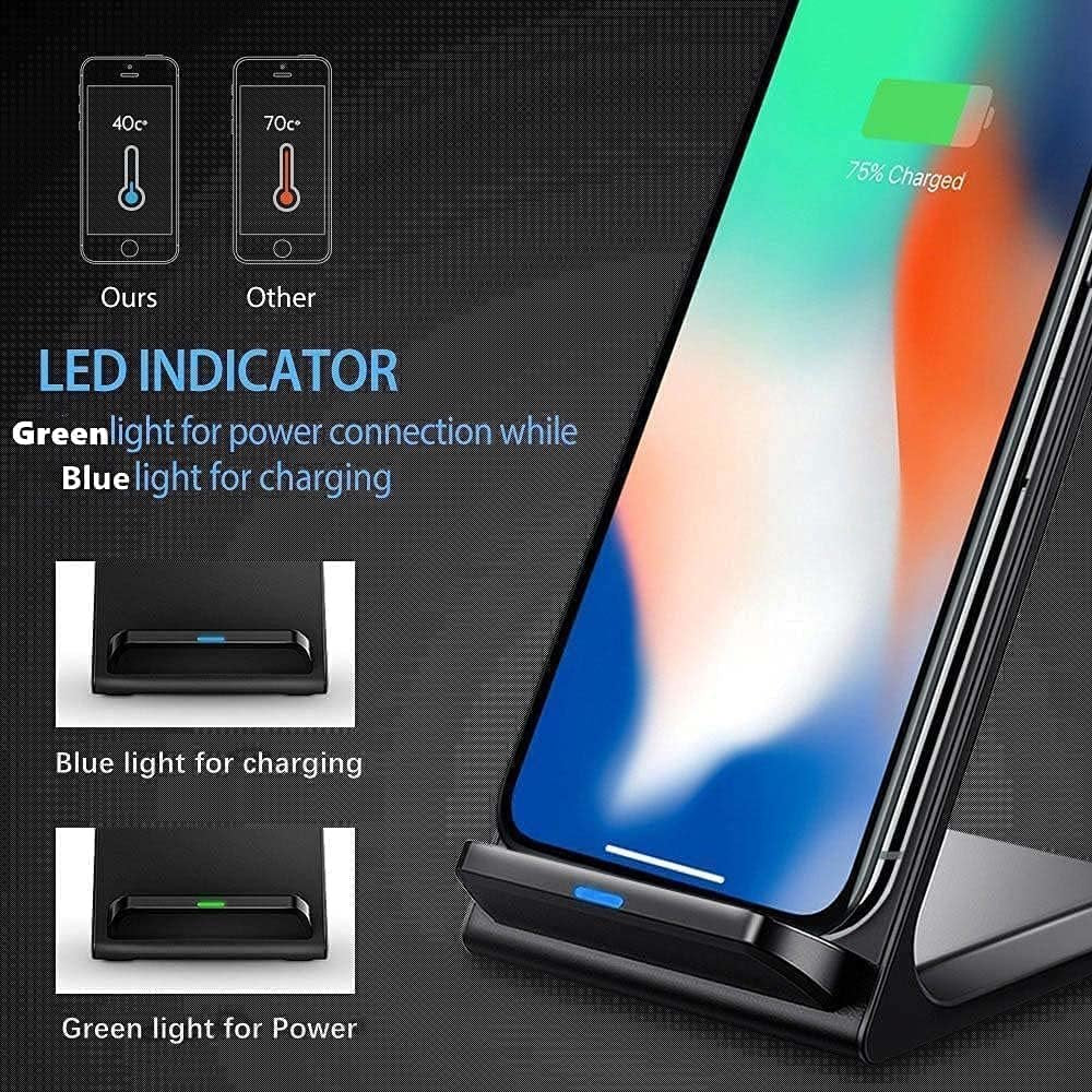 Wireless Charger 20W max Fast Wireless Charging Stand Compatible with iPhone 14 15 16 Pro Max/13 Pro/12/11/XS max/Xs/XR/8, Samsung Galaxy S24/S23/S22/S21/S20/Note 20 and More Phones (NO AC Adapter)