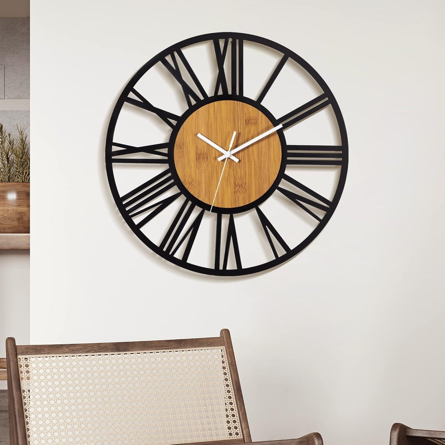 1st Owned Round Wall Clock for Living Room Decor, 13" Battery Operated,Silent Non Ticking, Modern Black Clocks for Home,Garden,Office,Kitchen, Cafe Wall