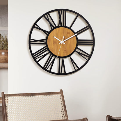 1st Owned Round Wall Clock for Living Room Decor, 13" Battery Operated,Silent Non Ticking, Modern Black Clocks for Home,Garden,Office,Kitchen, Cafe Wall