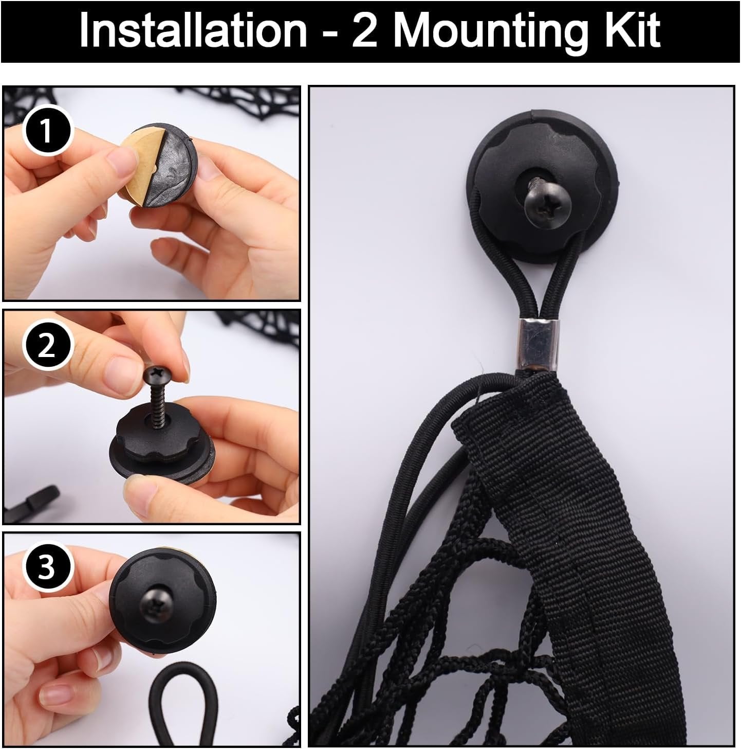 zxbaers Car Rear Cargo Net (35.4"x15.8"), Envelope Style Elastic Trunk Net Organizer Heavy Duty Stretchable Nylon Storage Net Mesh with Hooks for Car, SUV, Vehicle