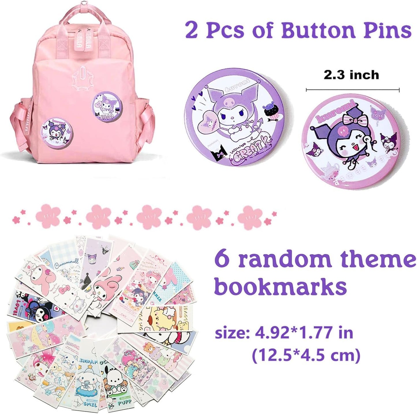 Koiswim Cute Kawaii School Supplies Stationery Gift Set, Including Gel Pens Notebook Pencil Cse Stickers Pins Badge Lanyard Sticky Note Bookmark (K)