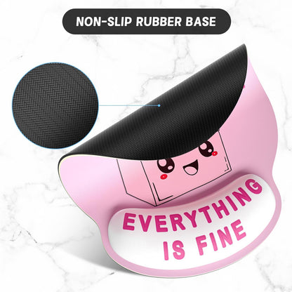 ITNRSIIET Ergonomic Mouse Pad with Wrist Support, Mouse Pad with Wrist Rest and Coaster Set, Office Supplies Non-Slip Mouse Pads for Desk, Non-Slip Comfortable, Pretty Dumpster