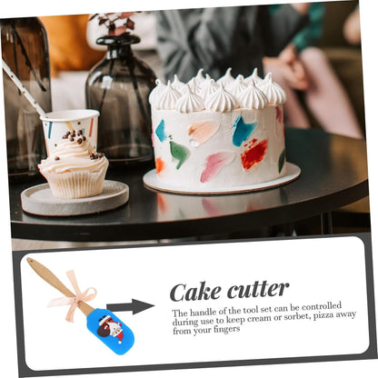 VICASKY 1 PC Silicone Christmas Scraper and Butter Whisk - Festive Kitchen Gadget Cookie Decorating Tool Perfect for Christmas Holidays