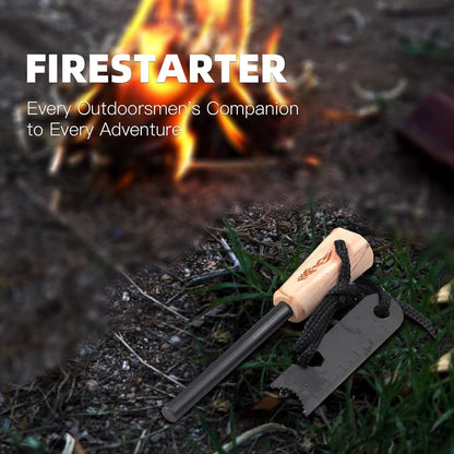 Fire Starter Survival Tool,Ferro Rod Fire Starter Kit & Backpacking Multitool,Flint and Steel,Firestarter Survival,fire Steel,fire Rod