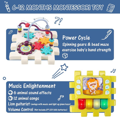 Qizebaby Baby Toys 12 to 18 Months 11-in-1 Activity Cube,Busy Learning Baby Musical Toy with Shape Sorter Toysï¼ŒKid Montessori Gifts for Toddler Boys Girls 1 2 3 Years Olds