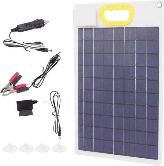 Solar Trickle Charger,30W Solar Panel Power Battery Charger - 12/24V Solar Panel Trickle Charging Kit, Solar Car Battery Charger Maintainer