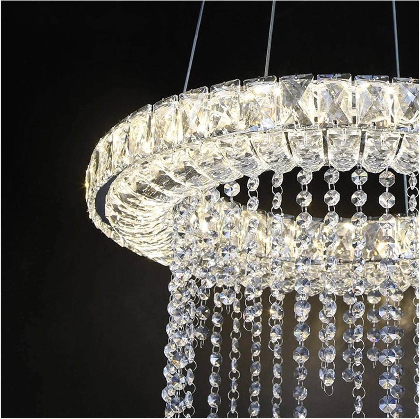 Lampadario del soffitto, Lampada lampadario a LED, lampadario a LED dimmebili Crystal Smart Lighting Compatible con Sala da Pranzo Lampada da soggio