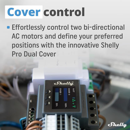 Shelly Pro Dual Cover/Shutter PM | LAN, Wi-Fi and Bluetooth Connection Professional DIN Rail Smart Dual Cover/Shutter Controller with 2 16 A Covers | Home Automation