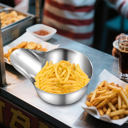 Kitchen Food Kitchen - Duck Duck Fried Food Spoop | Stainless Steel Cooking Utensil for Stirring, Portion, Meal Prep, Ideal Tool for French Fries, Sauces