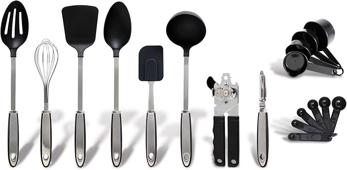 Gibson Home Eclectic 18 Piece Kitchen Tool/Gadget Combo Set, Silver