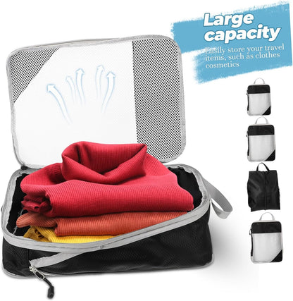 BESPORTBLE 4pcs Travel Storage Bag Expandable Compression Packing Cubes with Handles for Clothes Organization