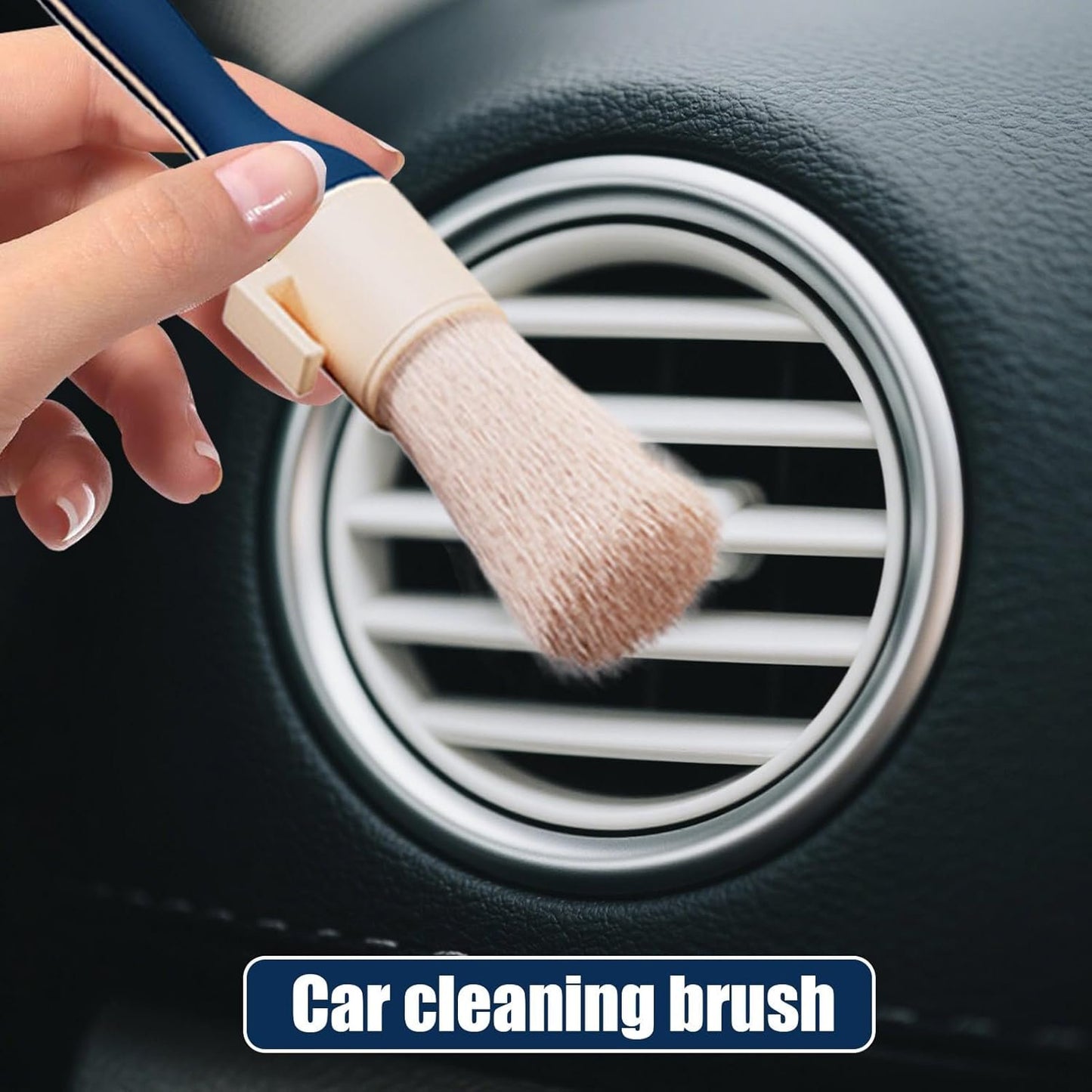 Car Cleaning Brush, Multi-Purpose Auto Detail Tool, 360° Rotating Non-Scratch Bristles, Ideal for Upholstery, Vehicle Interior Maintenance, Cars Detailing Supplies, 8.6x1.4x1.4in