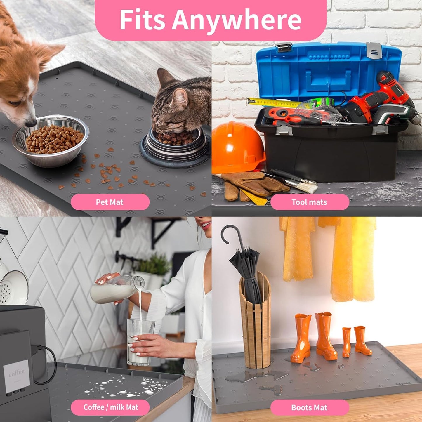 Sdpeia Under Sink Mat for [34" x 22"] Cabinet, Upgraded Silicone Waterproof Kitchen Cabinet Liner Cabinet Protector Kitchen Organizers and Storage