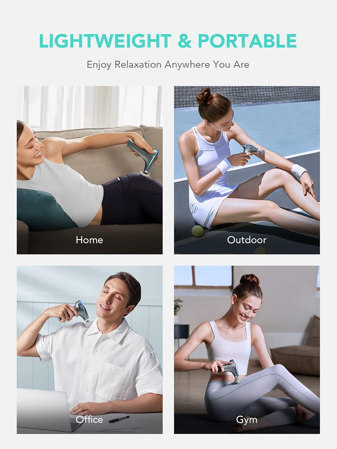 Massage Gun with Heat Professional Percussion Massage Gun Deep Tissue Handheld Muscle Massager for Athletes, Portable Massager for Post-Workout Pain Relief SKG F7