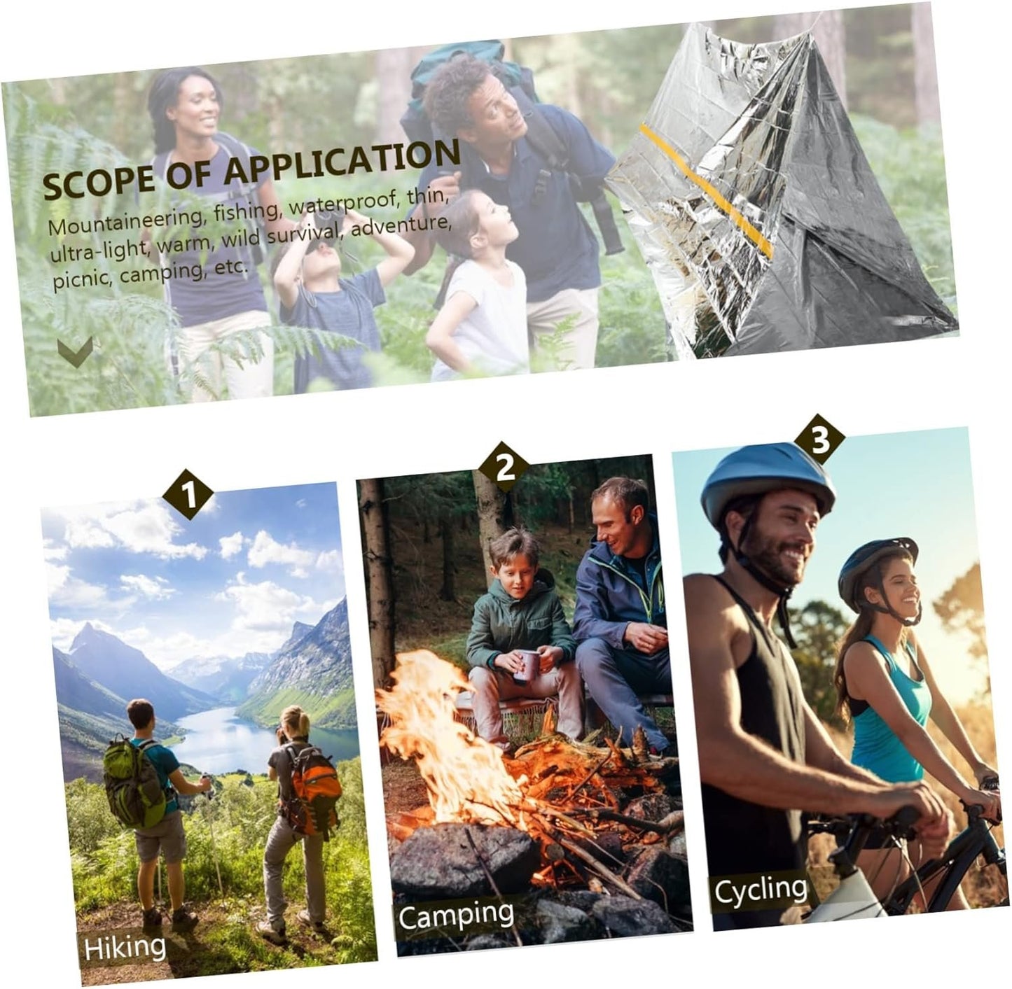 SUPVOX Camping Survival Tent 2pcs Emergency Tube Shelter Waterproof Windproof Tent for Outdoor Adventure