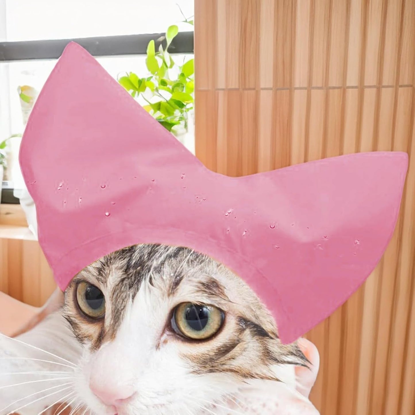 Cat Shower Cap - Oxford Cloth Wrap, Waterproof Adjustable | Pet Ear Cover for Bathing Protection, Headwear for Puppy Grooming, Kitten Cleaning, Small Dog Hygiene in Home Spa Routine