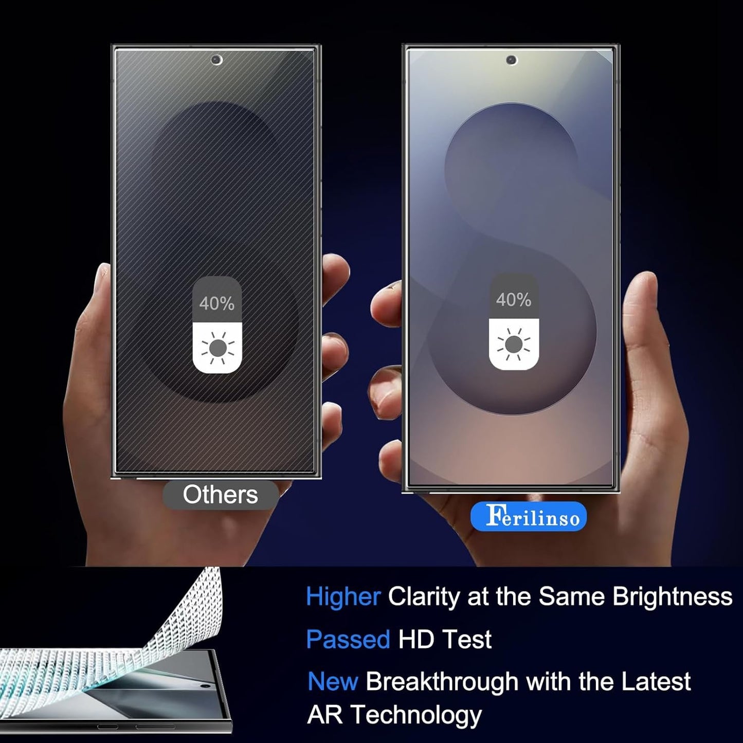 Ferilinso [Auto Dust Install] 3 Pack Privacy Screen Protector for Samsung Galaxy S25 Ultra [Phone Case fit], 3 Tempered Glass Camera Lens Accessories for Samsung S25 Ultra