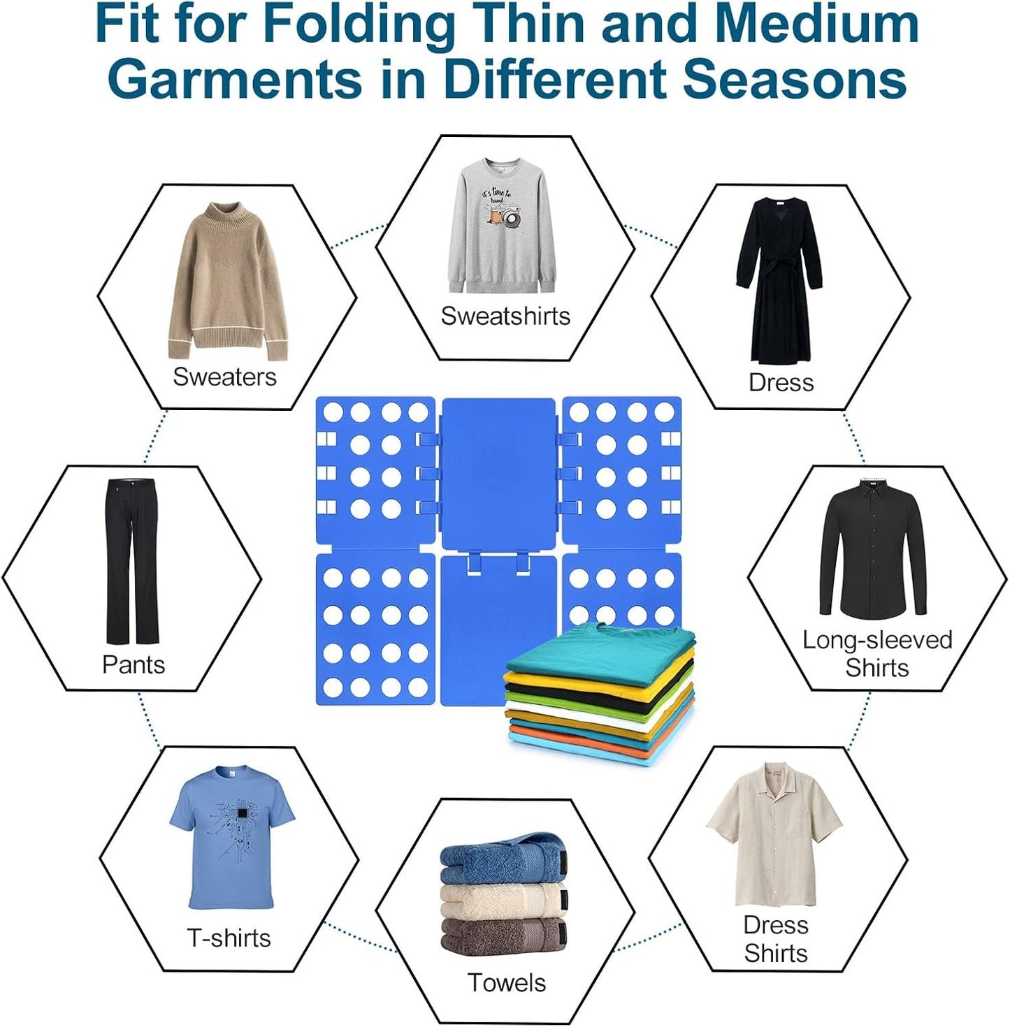 Geniusidea Shirt folding Board Tshirt Folding Board t Shirt Folder Clothes Plastic Laundry Room Organizer