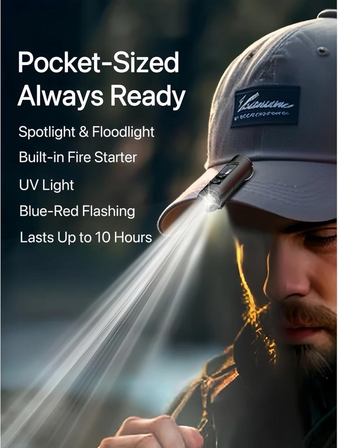 Taclite Mini – The Ultimate Everyday Micro Tool, Flashlights High Lumens Rechargeable, Rechargeable LED Magnetic Super Bright Tactical Flashlight, Waterproof, 3 Brightness(Black+Silver)
