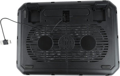 Cooling Pad, 7 Height-Adjustable Laptop Cooling Pad, Cooling Stand Cooler with Two Extremely Quiet Fans, Laptop Cooling Stand with LED Lights, USB Port, for Most (M10B)