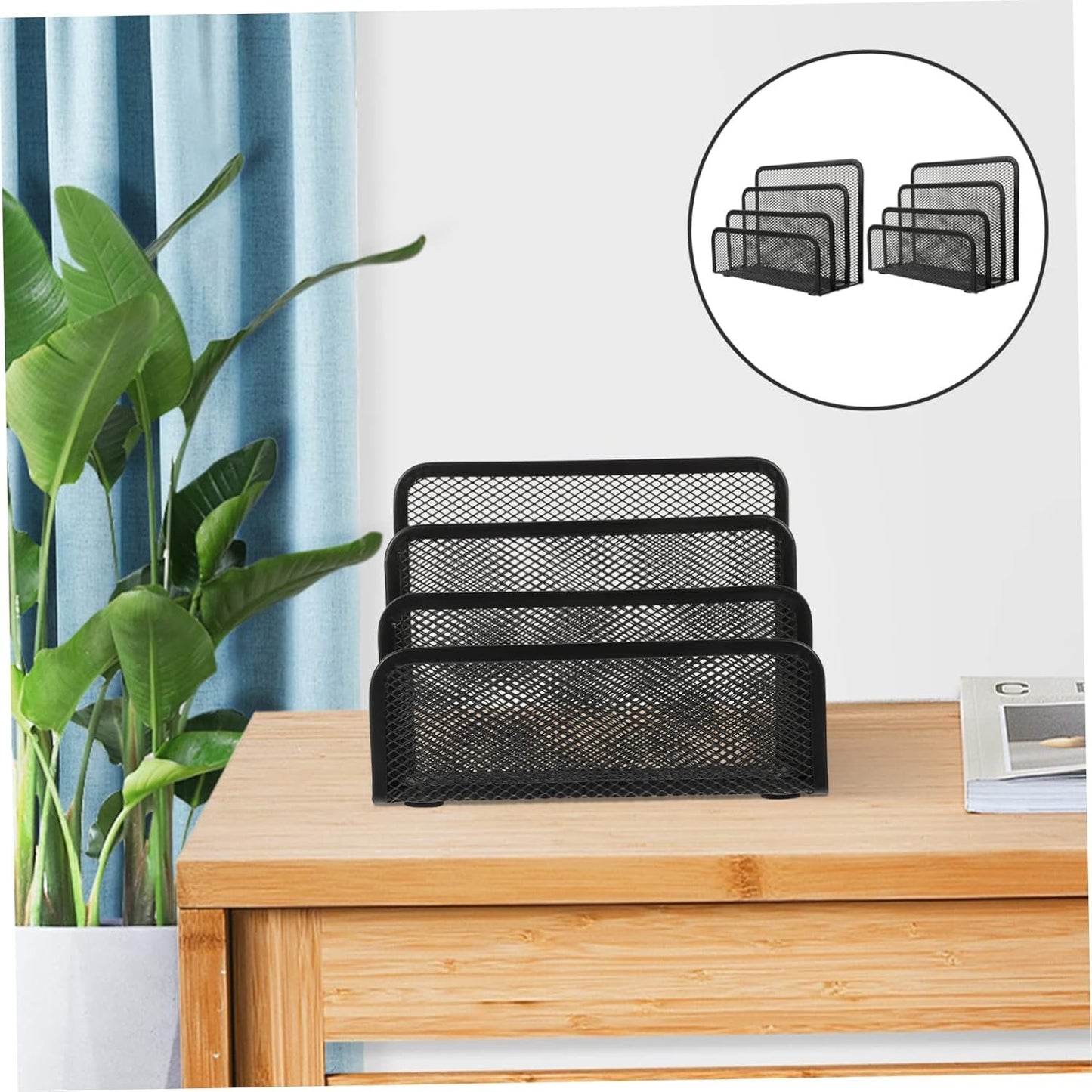 DINHEAROM 2Pcs Multi File Holders Iron Desktop File Storage Racks for Office Organization for Magazines Books and Documents Keep Your Workspace Clean and Tidy