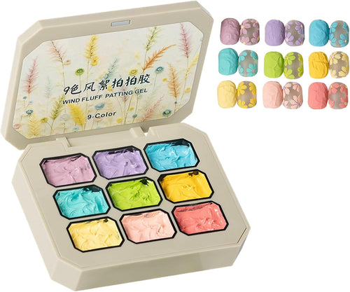 Patting Gel Polish, 9 Colors Sponge Pat Paint, Rainbow Nail Gel Set, Solid Beauty Care Kit, Ideal for DI Y Art, Manicure Practice, Salon Styling, Home Use, Fashion Accessory, 2.5g