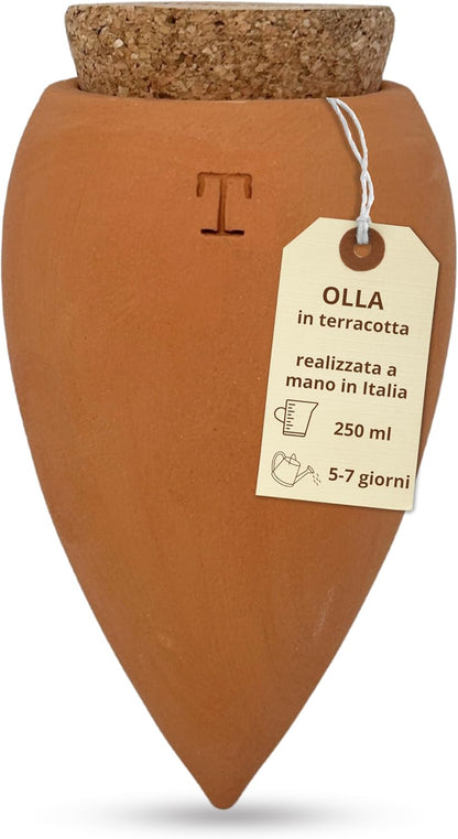 Toocook Artisan Terracotta Olla for Automatic Watering Ecological and Natural for Indoor and Outdoor Plants with Approximately 7 Days Autonomy – Handmade – 250 ml