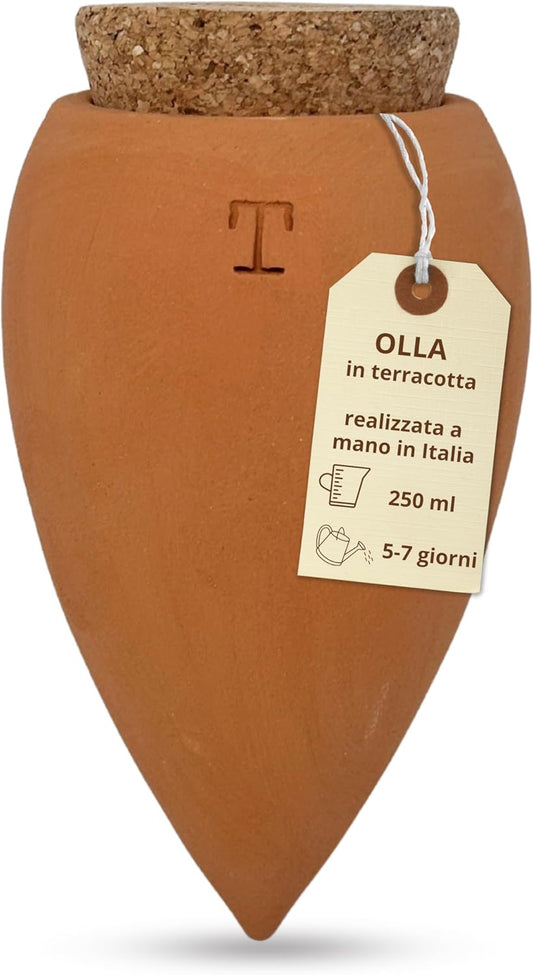 Toocook Artisan Terracotta Olla for Automatic Watering Ecological and Natural for Indoor and Outdoor Plants with Approximately 7 Days Autonomy – Handmade – 250 ml