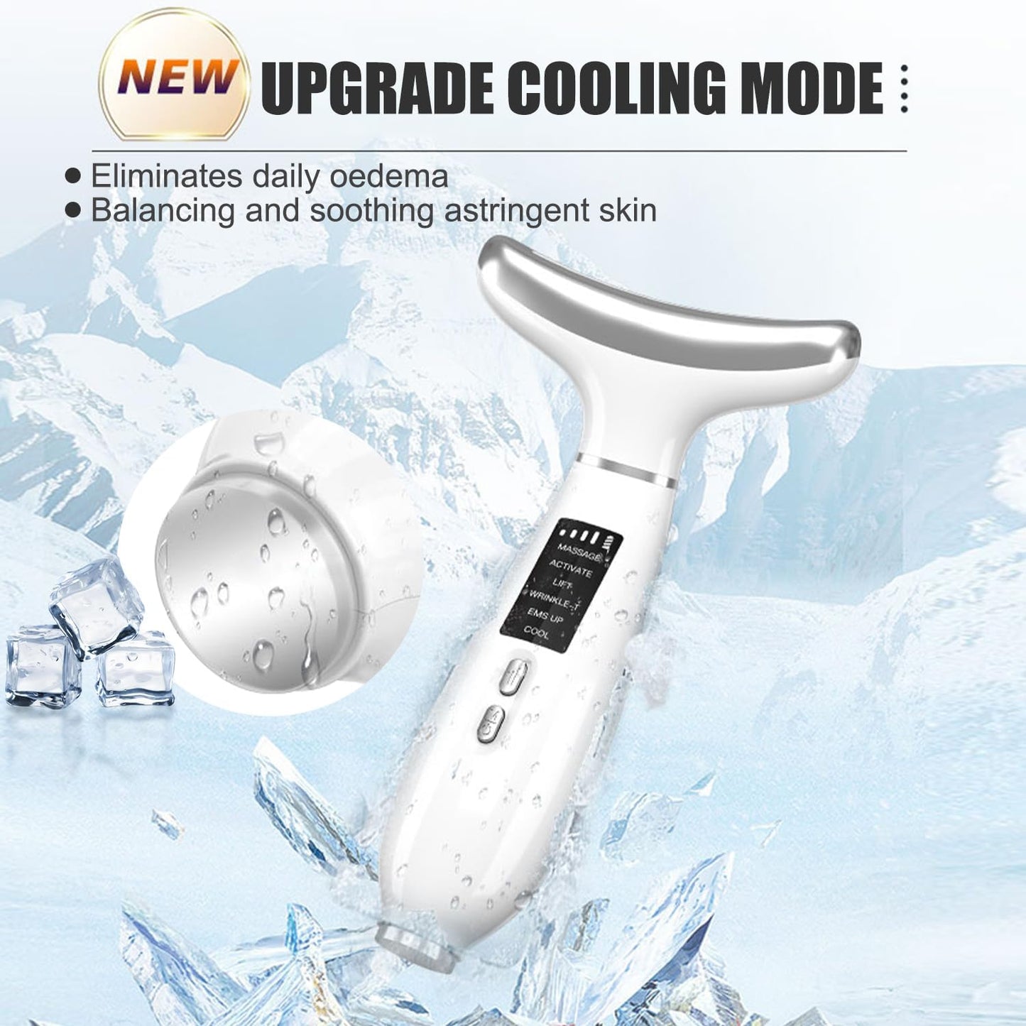 Xkimos Face Massager with Cooling Modes,Ideal Mothers Day Gift,6 Skin Modes Skin Care Tools with 4 Light Sources, Red Light Therapy with EMS Microcurrent, at-Home Anti Cellulite Massager Face Sculpting Tool,Gifts for Mum