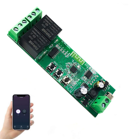 Newgoal 2-Channel WiFi Smart Switch Relay Module, TUYA/Smart Life App for Smart Home Remote Control, Momentary Time Adjustable, Compatible with Alexa/Google Assistant