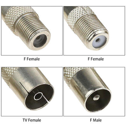 10pcs Female to Male TV Aerial Coaxial Coupler for Antenna and Satellite Cables - T/F Screw Connector Socket to RF Coax Adapter
