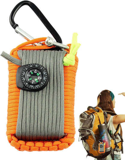 Camp Survival Kit | Survival Gear Equipment Tools - Hunting Fishing includes Saw, Paracord, Pin, Return Pin, Hiking Buckle Etc Shwing