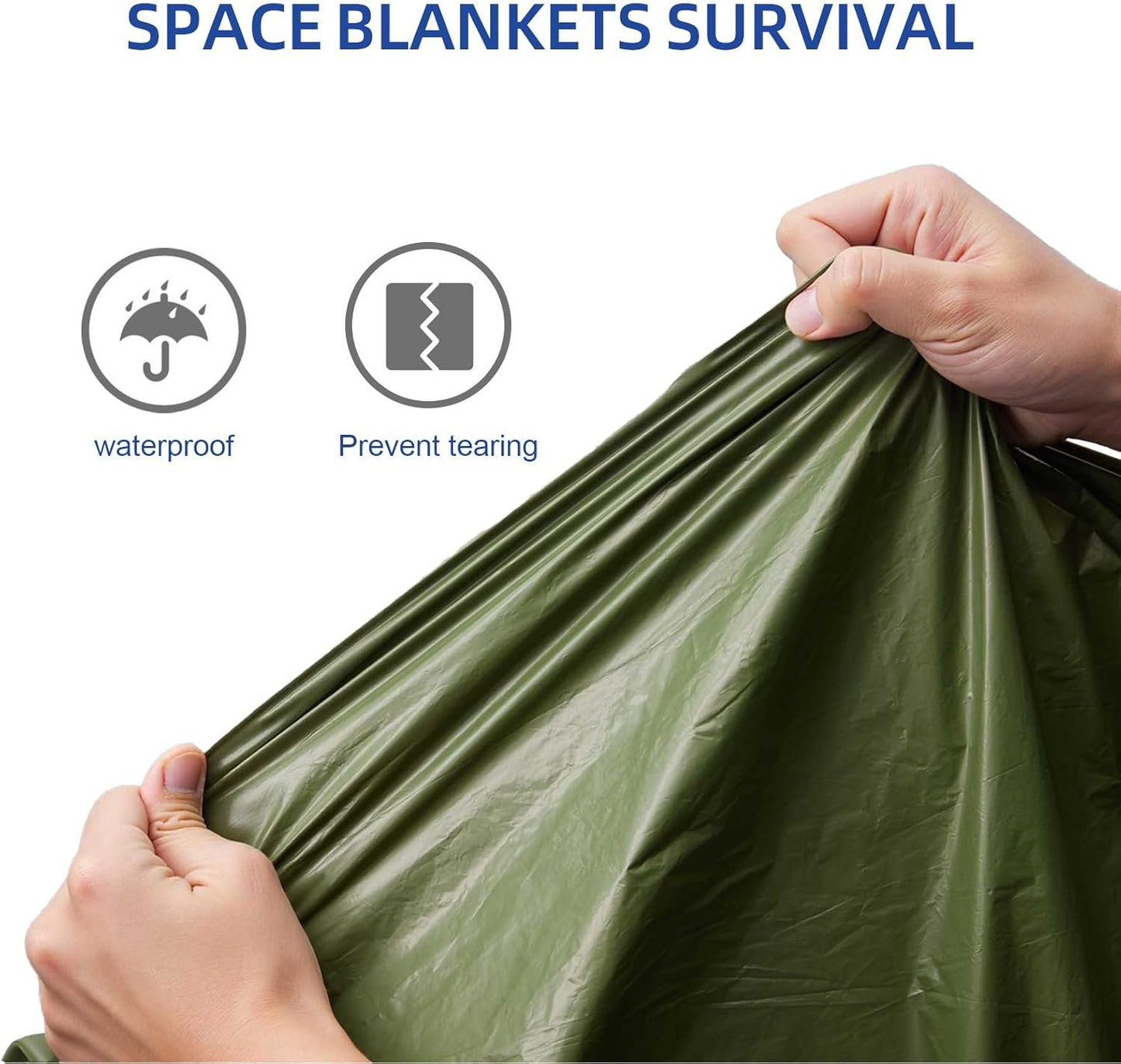 ISLOYALS Emergency Blanket, Heavy Duty Survival Blanket, 3-Layer 95% Heat Reflective Emergency Blanket, Waterproof, Windproof, Tear-Resistant, Infrared Blocked Blankets for Rescue Camping Hiking