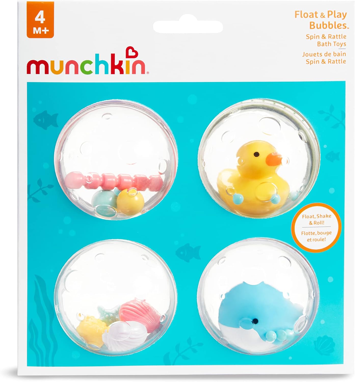 Munchkin Float and Play Bubbles Bath Toy, 4 Count
