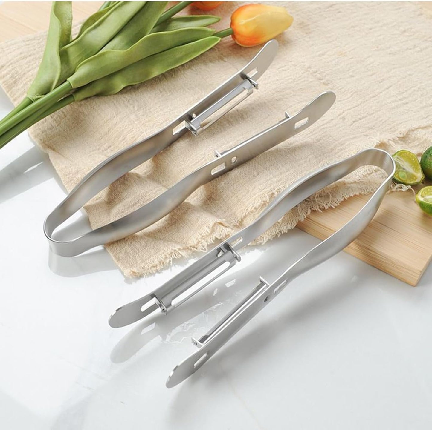 Peelers for Kitchen | Stainless Steel Double-Sided Potato Peelers with Handle - Kitchen Gadgets Tools for Salad Making Juicing Restaurant Outdoor Market Food Prep