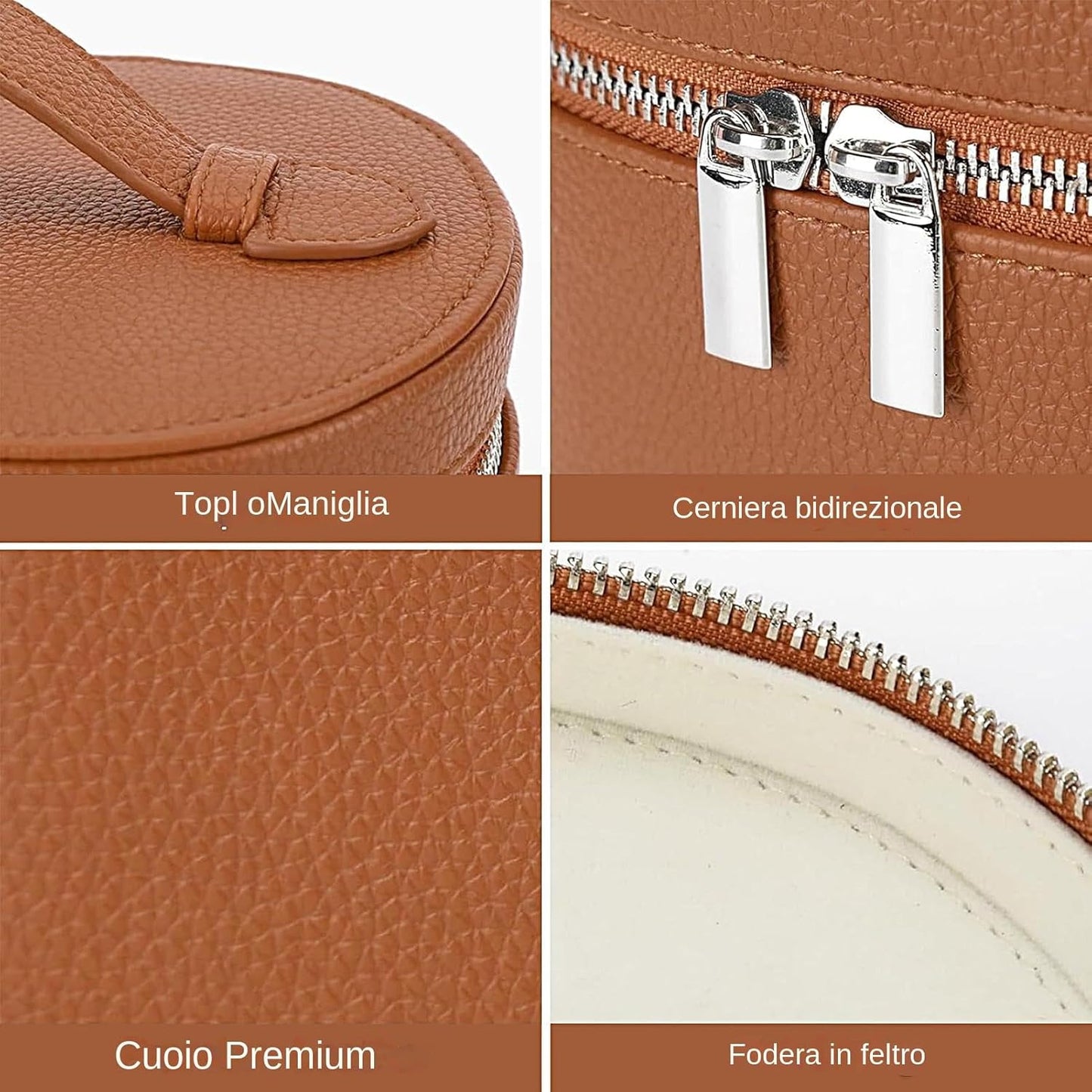 Pu Leather Cosmetic Bag, Waterproof Travel Makeup Organizer, Zipper Vanity Pouch Tote, 24x14x16cm for Jewelry Toiletries Girls Train Car Beach Bathroom Use Construction to Protect