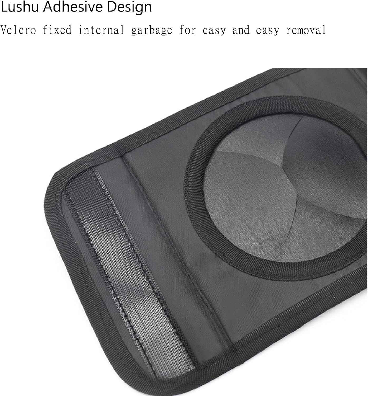 HYPIQQ Pattumiera da Campeggio con Coperchio e Tasche di stoccaggio Pieghevole Hanging Seat Gap necessità per Accessori Auto Life Essentials Cleaning Supplies,Nero,One Size