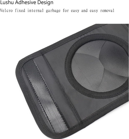 HYPIQQ Pattumiera da Campeggio con Coperchio e Tasche di stoccaggio Pieghevole Hanging Seat Gap necessità per Accessori Auto Life Essentials Cleaning Supplies,Nero,One Size