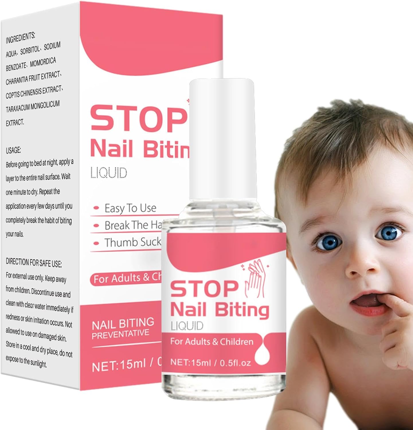 Anti Nail Biting Polish for Kids - 0.5fl oz Nail Bite Stopper,Bitter Taste, Stop Nail Biting Polish, Thumb Sucking Stop for Kids, Anti Nail Biting Polish Nail Biting Care for Kids and Adults