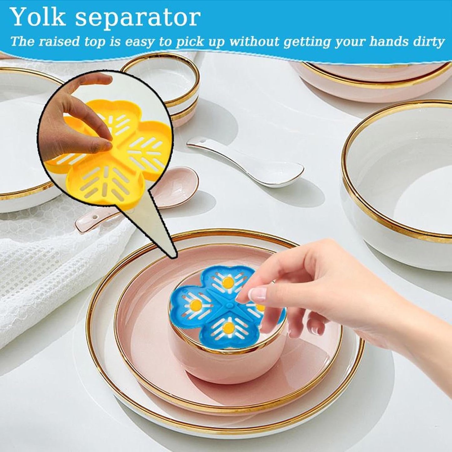 Separatore di tuorlo, estrattore di albume d' , utensile da cucina antiaderente per uso alimentare, pratico gadget da cucina per la preparazione dei pasti, piatti per la colazione, feste in casa e