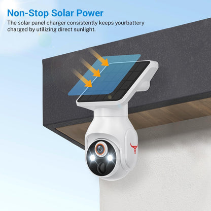 1080p Security Camera Wireless with Solar Panel, Smart AI Human Detection, 2-Way Audio, Color Night Vision, 2.4G WiFi, Cloud Storage, Indoor/Outdoor Surveillance Bullet Cam (WiFi)