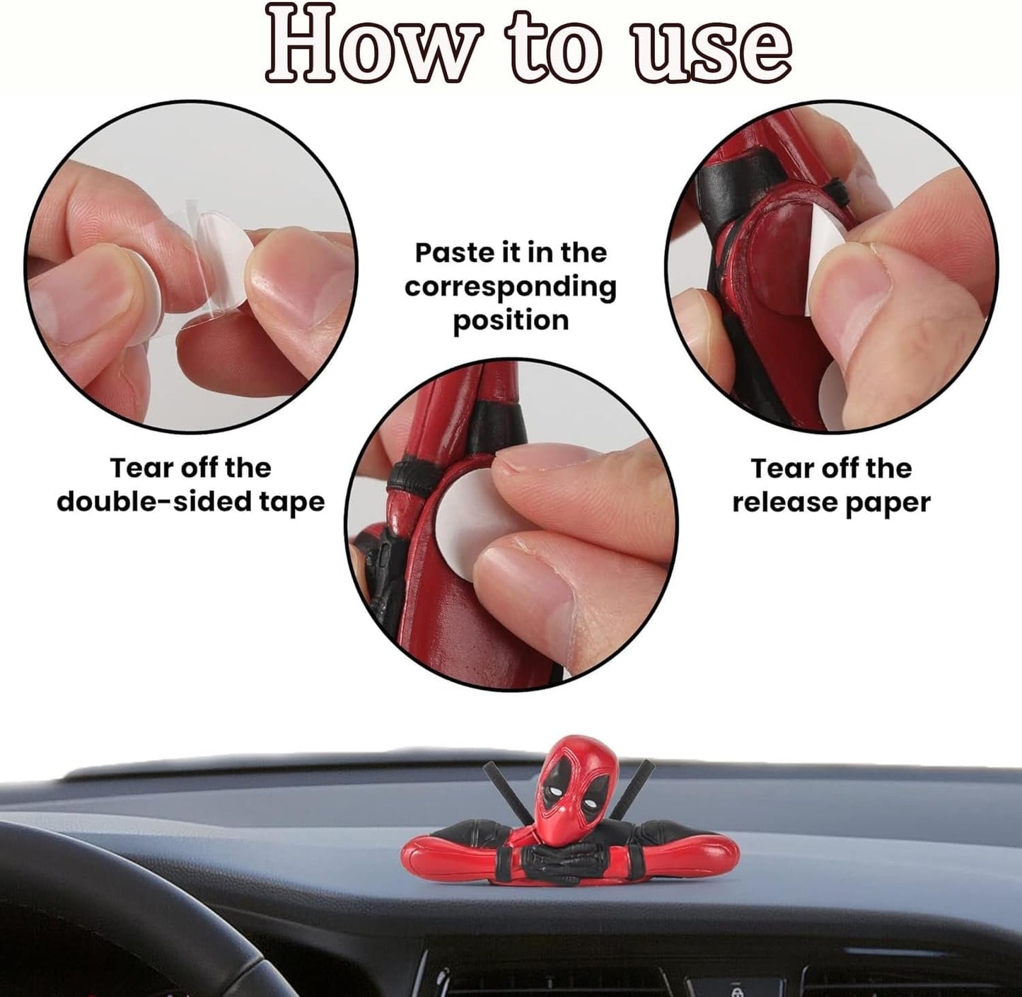 PACIOCEAN 3PCS Car Interior Model Ornaments Home Office Desk Charm Christmas Ornaments Auto Motorcycle Truck Decorationï¼ˆDifferent Posturesï¼‰