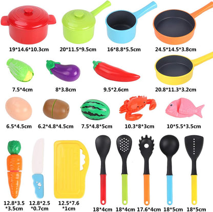 REMOKING Toddler Toys Kids Kitchen Playset,Pretend Play Food with Pots and Pans Set,Cooking Utensils,Preschool Learning Education Toys,3-8 Year Old Girl Boy Gifts